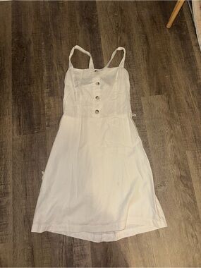 Dynamite White Button-Front Midi Dress